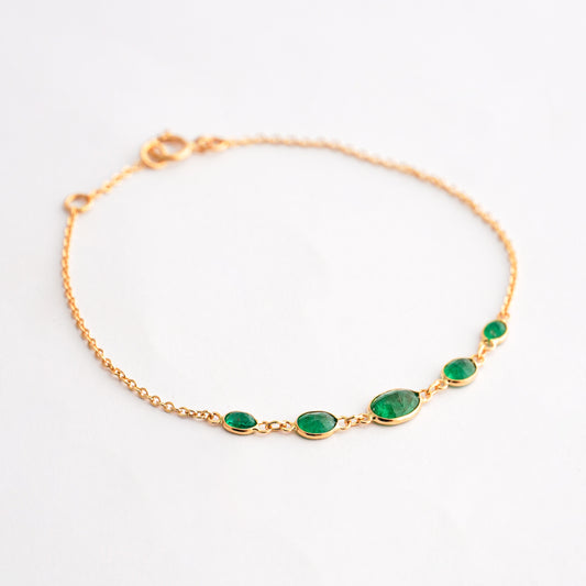 Pulsera Esmeralda Quintae en Oro 18K Amarillo