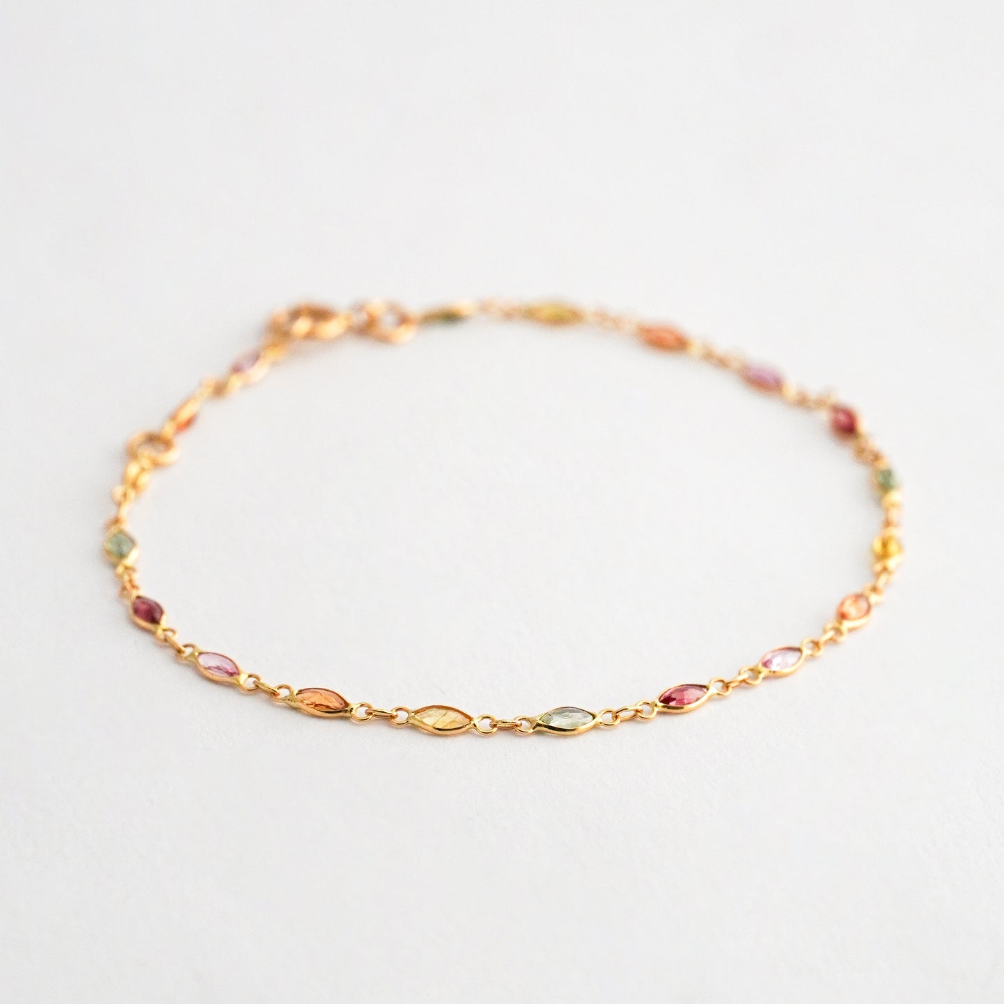 Pulsera Marquise Fancy Zafiros en Oro 18K Amarillo