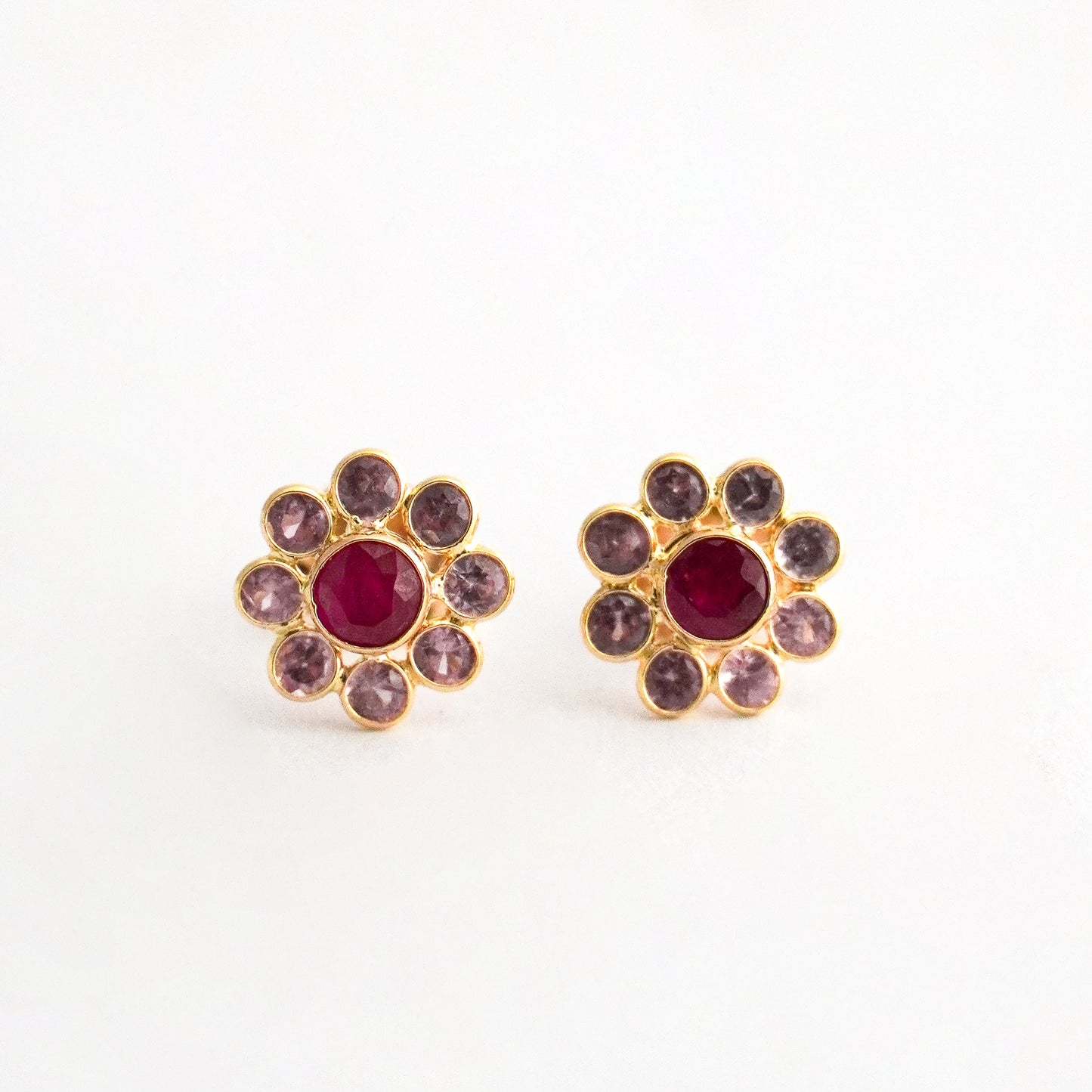 Aretes Aurora Rosa en Oro 18K Amarillo