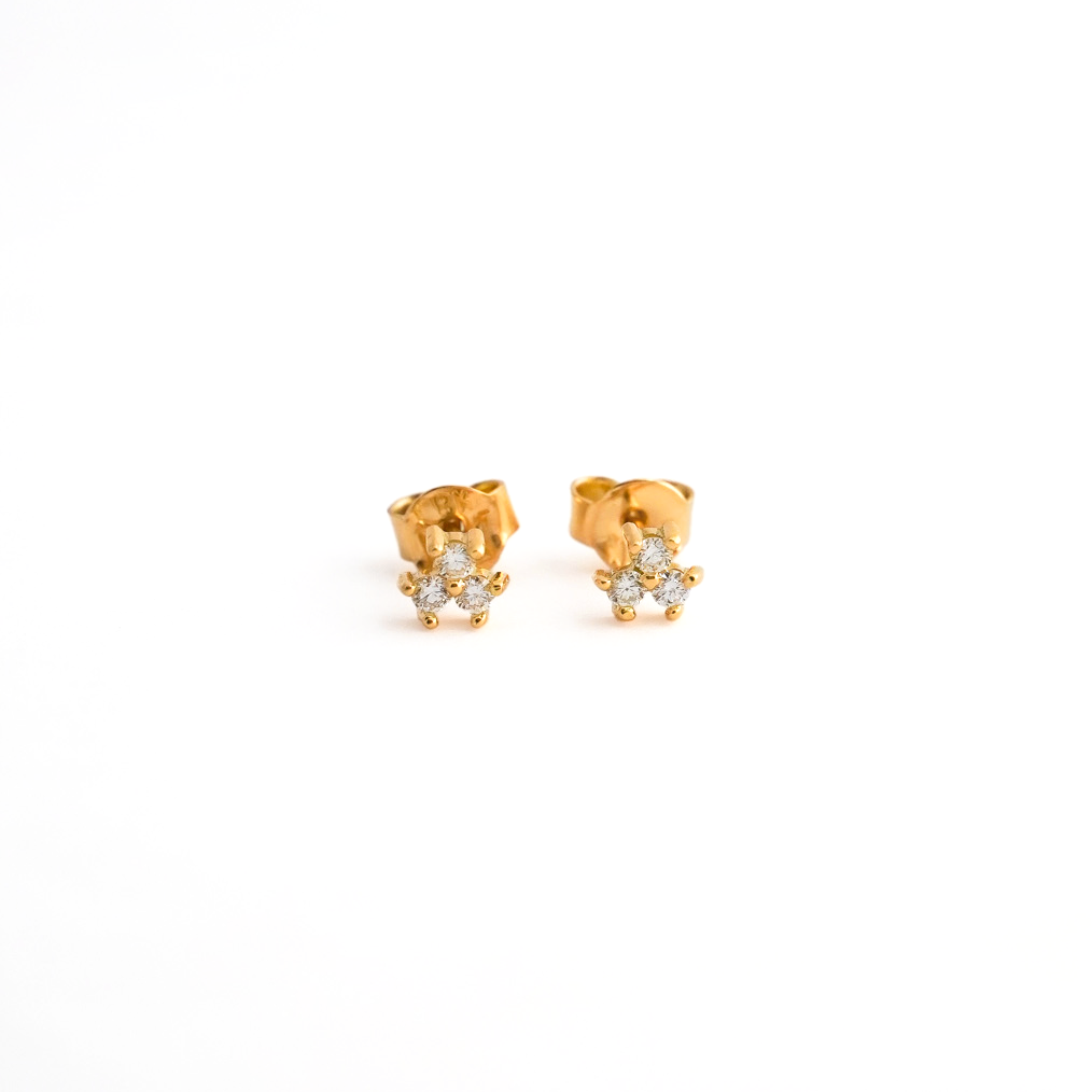 Aretes Trébol de Luz en Oro 18K