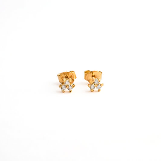 Aretes Trébol de Luz en Oro 18K