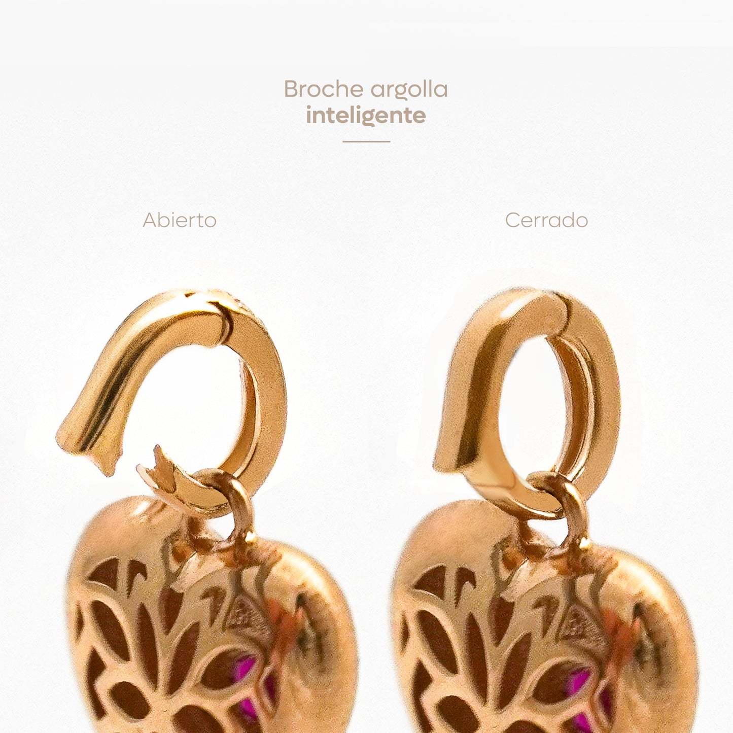 Dije Charm Corazón anima con zafiro natural en Oro 18k