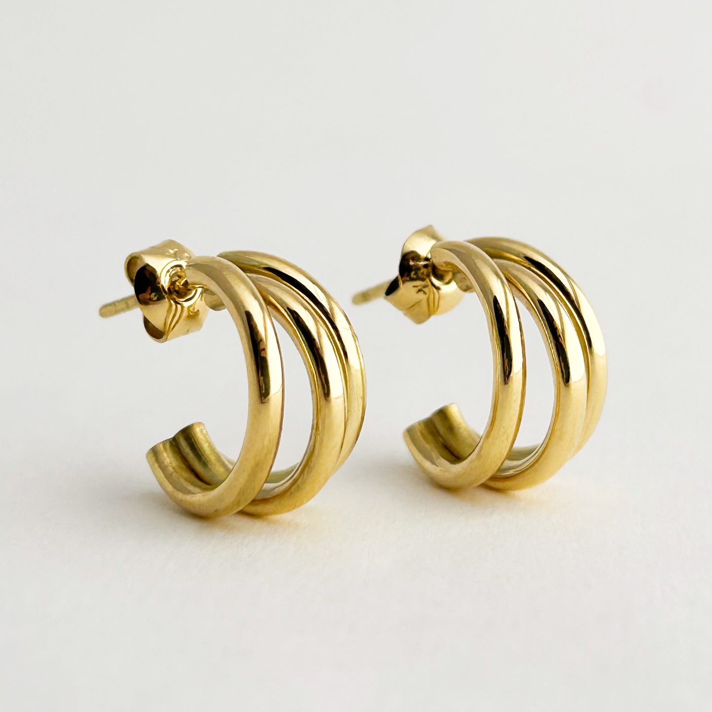 Argollas triple aro Oro 18k