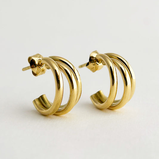 Argollas triple aro Oro 18k