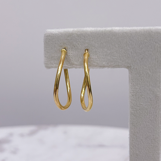 Argollas onda oro 18k