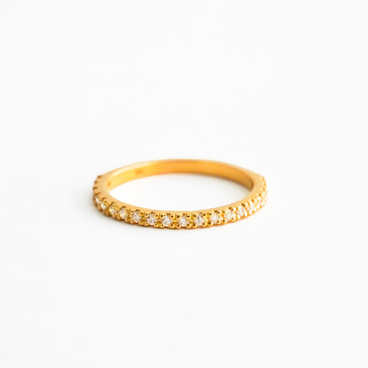 Anillo Cintillo Riviere 20 diamantes naturales en Oro 18K