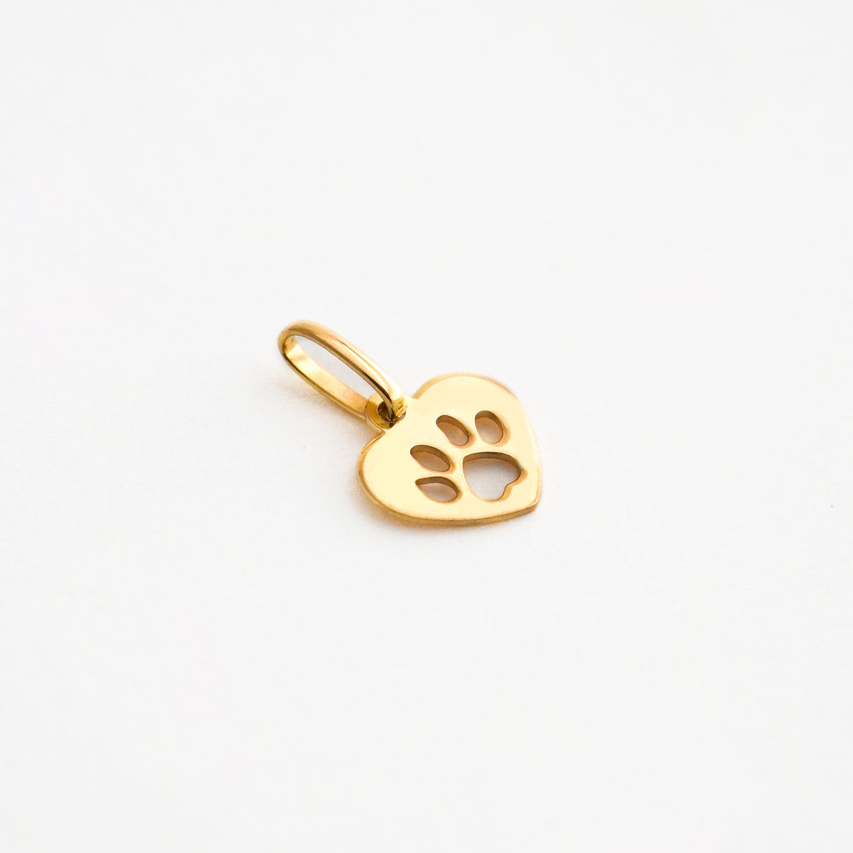 Dije Corazón Pet Lover con Huella Calada en Oro 18K