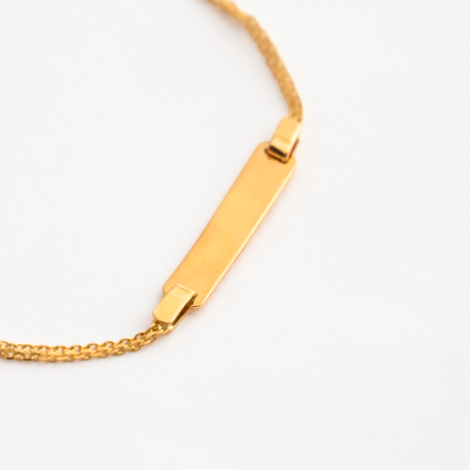 Esclava con placa (niños) Oro18k