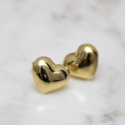 Aretes de corazón Oro18k